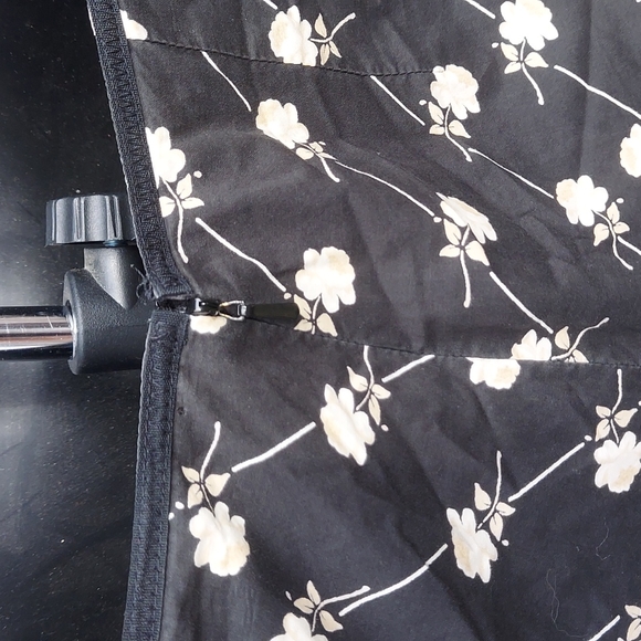 Ann Taylor LOFT Black Floral Midi Skirt With Ruffle Hem - Picture 4 of 6